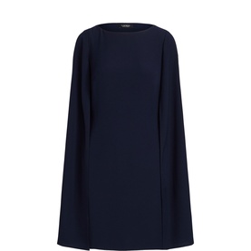 Cape Georgette Cocktail Dress