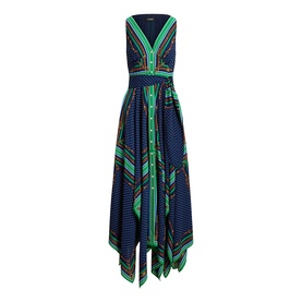 Polka Dot Handkerchief Flared Dress