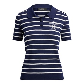 Logo Crest Striped Polo Shirt