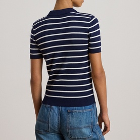 Logo Crest Striped Polo Shirt