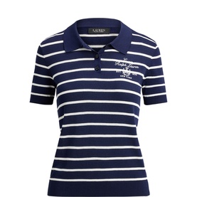 Logo Crest Striped Polo Shirt