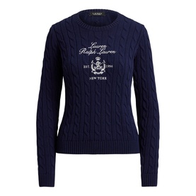 Crest Logo Cable Knitted Sweater