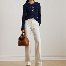 Crest Logo Cable Knitted Sweater