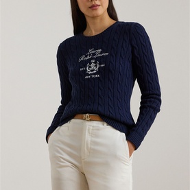 Crest Logo Cable Knitted Sweater