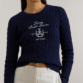 Crest Logo Cable Knitted Sweater