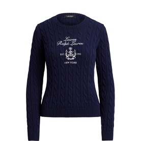 Crest Logo Cable Knitted Sweater