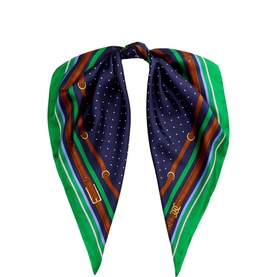 Belting Logo Polka Dot Silk Scarf