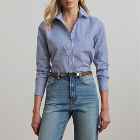 Striped Pony Logo Casual Shirt