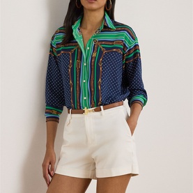 Polka Dot Belting Detail Shirt
