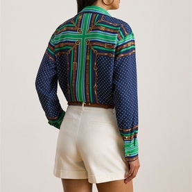 Polka Dot Belting Detail Shirt