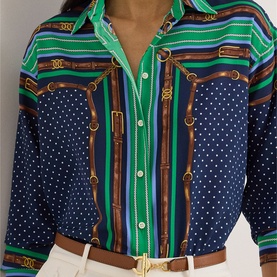 Polka Dot Belting Detail Shirt