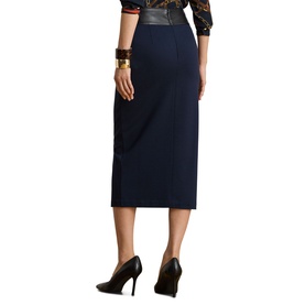 Buckle Trim Ponte Pencil Skirt