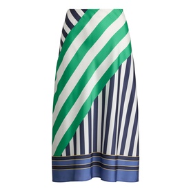 Mixed Stripe Flared Skirt