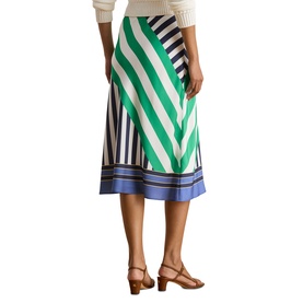 Mixed Stripe Flared Skirt