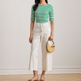 Monogram Logo Striped Top