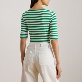 Monogram Logo Striped Top