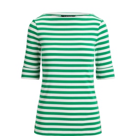 Monogram Logo Striped Top