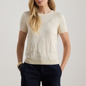 Belting Motif Knitted Sweater