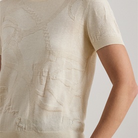 Belting Motif Knitted Sweater