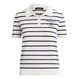 Crest Logo Striped Polo Shirt