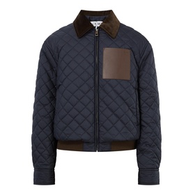 Quilted Cropped Bomber Jacket