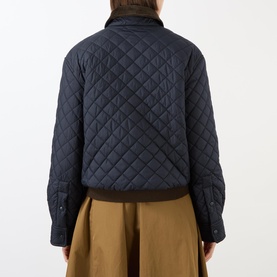 Quilted Cropped Bomber Jacket