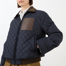 Quilted Cropped Bomber Jacket