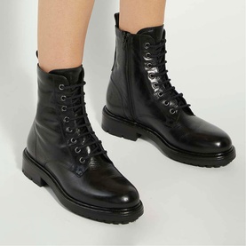 Patley Leather Lace-Up Ankle Boots