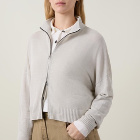 Fine Knit Zip Sweater