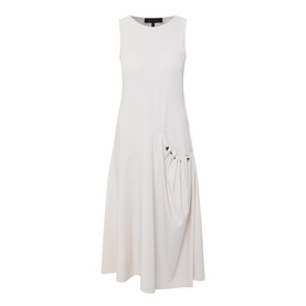 Drawcord Pocket Flared Dress