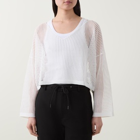 Sheer Stripe Knit Sweater
