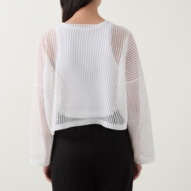 Sheer Stripe Knit Sweater