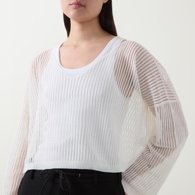 Sheer Stripe Knit Sweater
