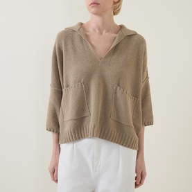 Patch Pocket Knitted Polo Shirt