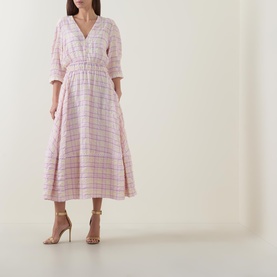 July Bubble Check Print Dress