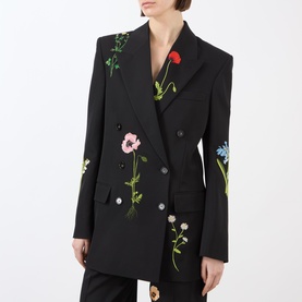 Boyfriend Double-Breasted Embroidered Blazer
