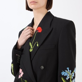 Boyfriend Double-Breasted Embroidered Blazer