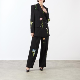Boyfriend Double-Breasted Embroidered Blazer