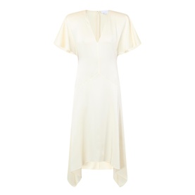 Asymmetric Hem Flared Dress