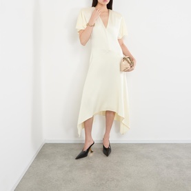 Asymmetric Hem Flared Dress
