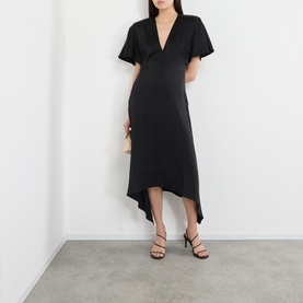 Asymmetric Hem Flared Dress