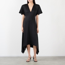 Asymmetric Hem Flared Dress