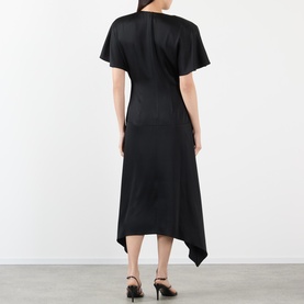 Asymmetric Hem Flared Dress