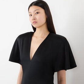 Asymmetric Hem Flared Dress