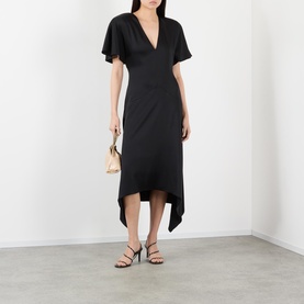Asymmetric Hem Flared Dress
