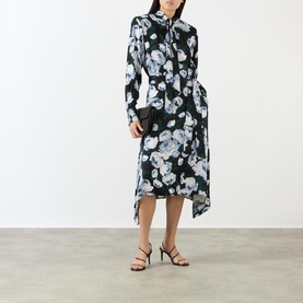 Floral Tie-Fastening Wrap Dress