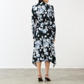Floral Tie-Fastening Wrap Dress