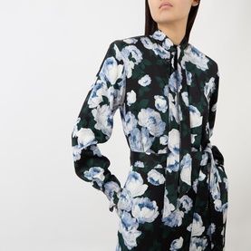 Floral Tie-Fastening Wrap Dress