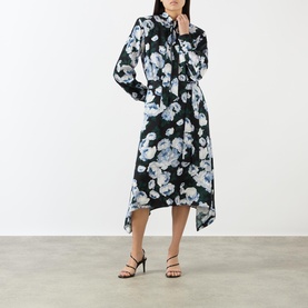 Floral Tie-Fastening Wrap Dress