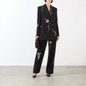 Floral Embroidered Straight Leg Trousers